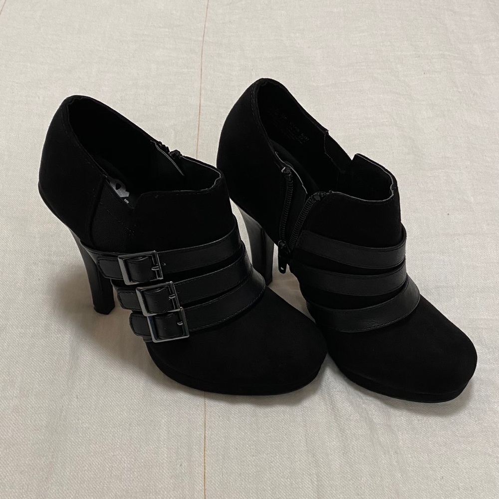Fergalicious Heeled Ankle Boots in Black